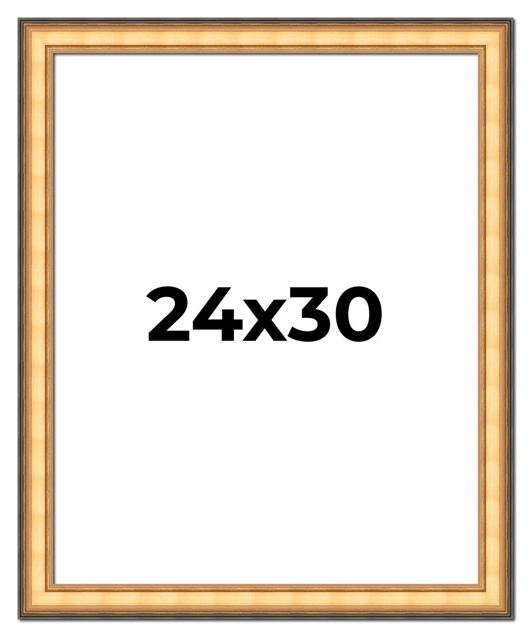 24x30 Traditional Picture Frame with UV-Resistant Acrylic & Acid Free Backing, Available in 3 Finishes - Black, Brown, Gold